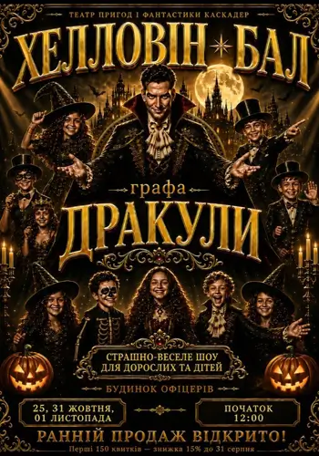 Страшно весёлое шоу-предstava «Хэллоуин- бал графа Дракулы»